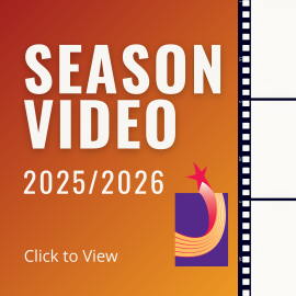 Red and yellow gradient with white text that reads Season Video 2025_2026 Click to View
