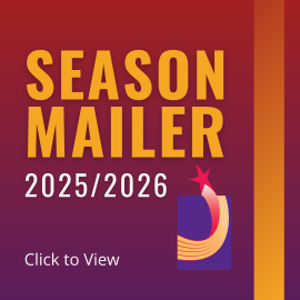 Red to purple gradient with yellow and white text that reads Season Mailer 2025_2026 Click to View