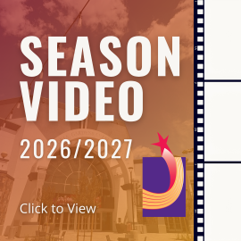 Red and yellow gradient with white text that reads Season Video 2026_2027 Click to View