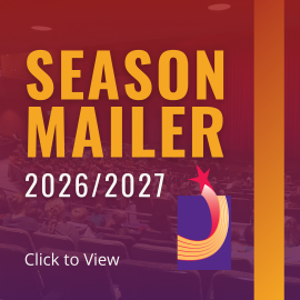Red to purple gradient with yellow and white text that reads Season Mailer 2026_2027 Click to View